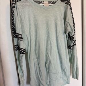 PINK Victoria's Secret Mint Green Long Sleeve Tee